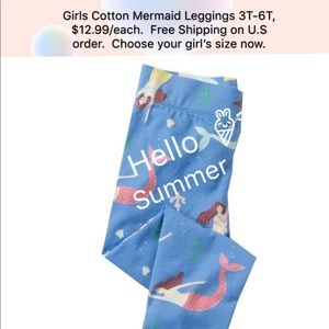 Girls Cotton Full Length Legging Size 3T-6T